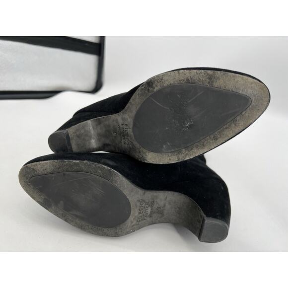 Eileen Fisher Slouched Tall Heeled Boots Women’s Black Suede Women's 9 Classic - Picture 7 of 11